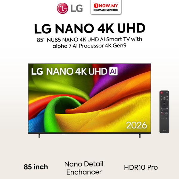 LG 85" NU85 NANO 4K UHD AI Smart TV 85NU855BPSA (Pre Order)