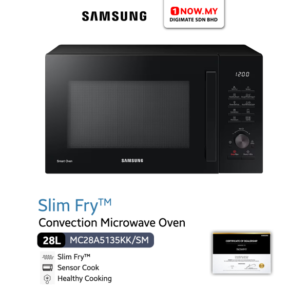 SAMSUNG 28L Convection Microwave Oven MC28A5135KK | Slim Fry Healthy Cooking