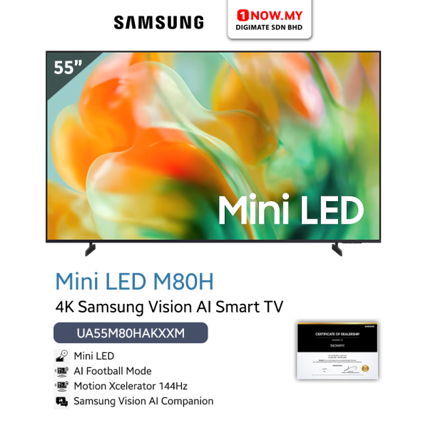 SAMSUNG 55" M80H Mini LED 4K Vision AI Smart TV 144Hz UA55M80HAKXXM