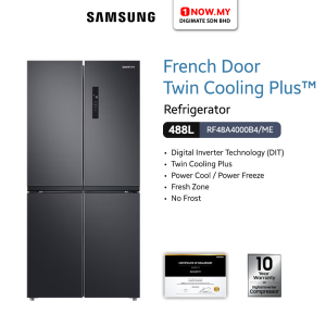 SAMSUNG 488L Inverter French Door Refrigerator RF48A4000B4/ME | Twin Cooling Plus