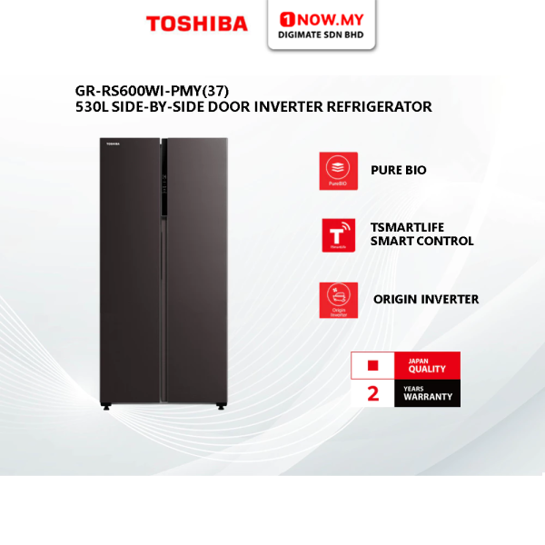 TOSHIBA 530L Inverter Side-By-Side Refrigrator GR-RS600WI-PMY(37)