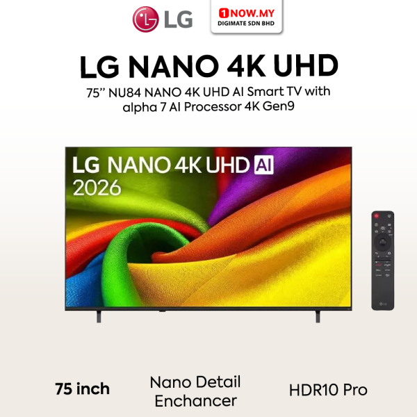 LG 75" NU84 NANO 4K UHD AI Smart TV 75NU845BPSB (Pre Order)