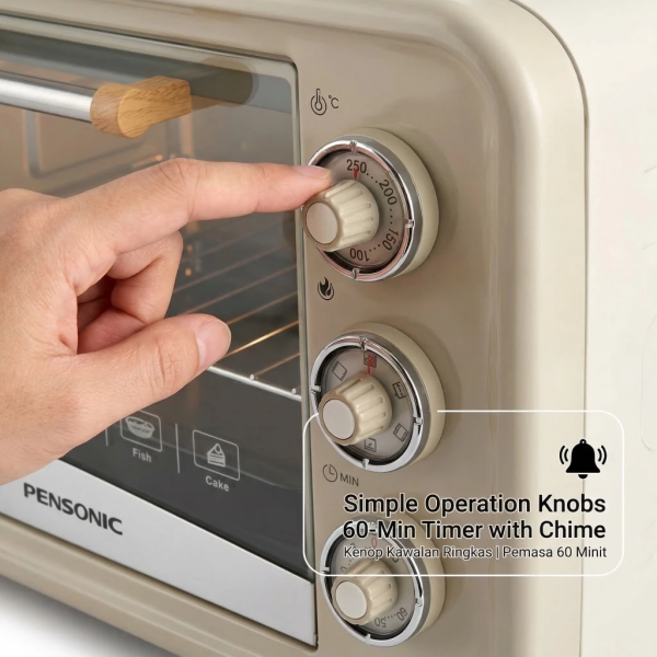 PENSONIC 28L Retro Electric Oven PEO-2812 - Image 4