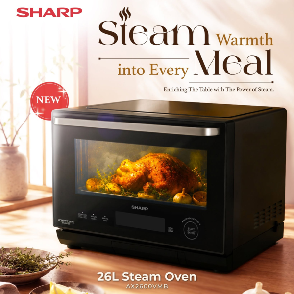 SHARP 26L Steam Oven AX2600VMB | 5 Star Energy Efficient - Image 2