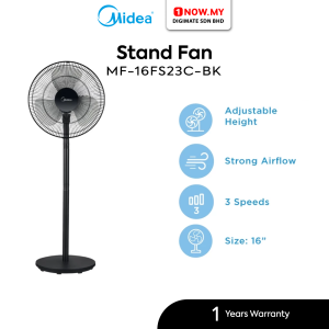 MIDEA 16" Stand Fan MF-16FS23C-BK