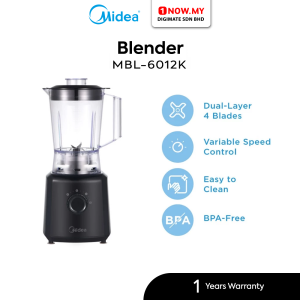 MIDEA 1.25L Blender MBL-6012K | 600W *Without Grinder* BPA Free