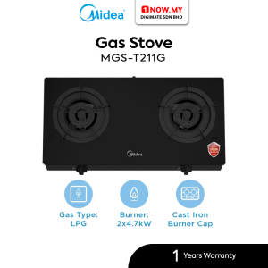 MIDEA Double Burners Gas Stove (4.7kW) MGS-T211G | Tempered Glass