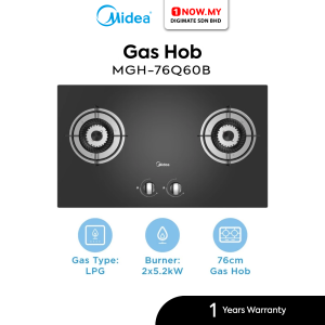 MIDEA Double Burners Built-In Gas Hob (5.2kW) MGH-76Q60B | Tempered Glass