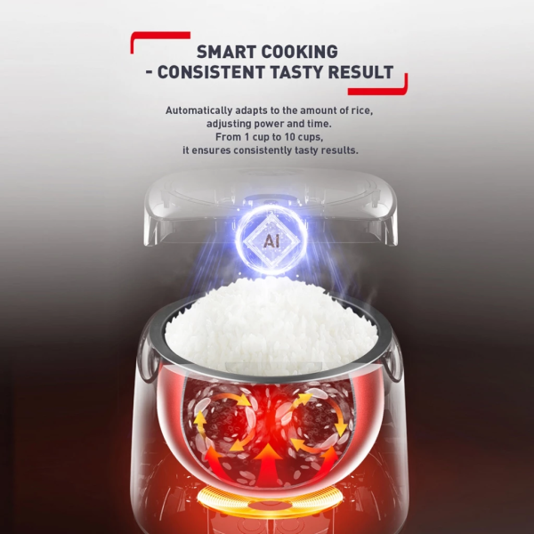 TEFAL 1.8L Easy Fuzzy Logic Jar Rice Cooker RK732167 (10Cups) | 8 Programs Durable User-Friendly - Image 4