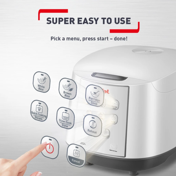TEFAL 1.8L Easy Fuzzy Logic Jar Rice Cooker RK732167 (10Cups) | 8 Programs Durable User-Friendly - Image 5