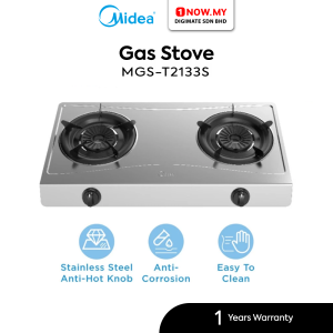 MIDEA 2 Burners Gas Stove (3.3kW) MGS-T2133S | Stainless Steel