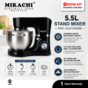 MIKACHI 5.5L Professional Stand Mixer With Cover MKC-SLD1503BK