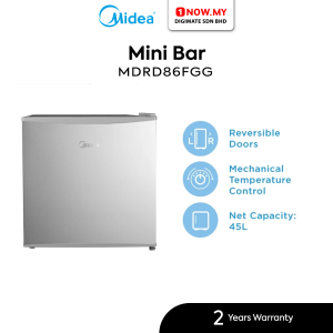 MIDEA 50L Compact Mini Bar Refrigerator MDRD86FGG | Reversible Door