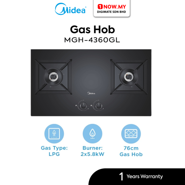MIDEA Double Burners Built-in Gas Hob (5.8kW) MGH-4360GL