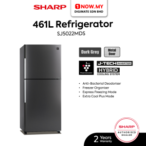 SHARP 461L Inverter Mega Freezer Refrigerator 2-Door SJ5022MDS | 5 Star Energy Efficient