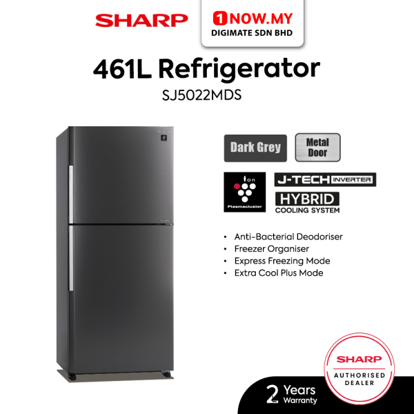 SHARP 461L Inverter Mega Freezer Refrigerator 2-Door SJ5022MDS | 5 Star Energy Efficient