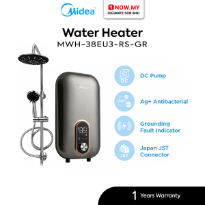 MIDEA Instant Water Heater DC Pump With Rainshower (3.8kW) MWH-38EU3-RS-GR
