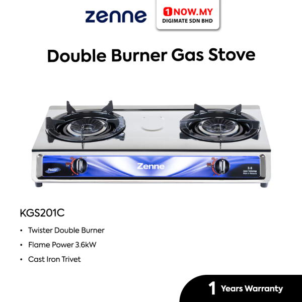 ZENNE Double Burner Gas Cooker (3.6kW) KGS201C