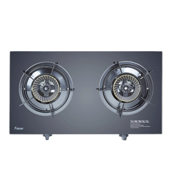 FABER Double Burner Glass Gas Stove 4.3kW FC GLAZZO G243 - Image 2
