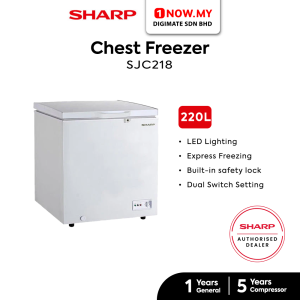 SHARP 220L Chest Freezer SJC218 | 1-Door Express Freezing
