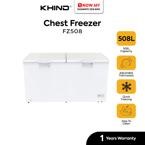 KHIND 508L Chest Freezer FZ508 | 2-door Durable Quick Freezing