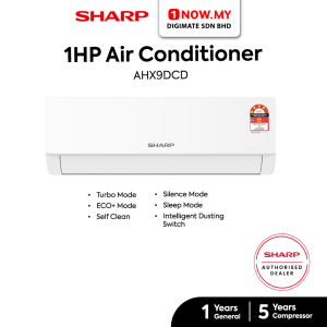 SHARP 1HP BlissCool Inverter Air Conditioner AHX9DCD | 4 Star Energy Rating