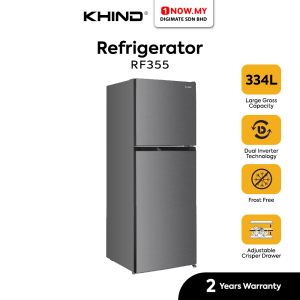 KHIND 334L 2-Door Refrigerator RF355 | Frost Free 5 Star Energy Efficient