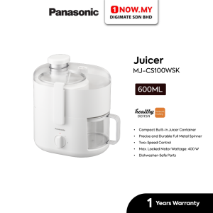 PANASONIC Compact Juicer MJ-CS100WSK | 400W Durable Dishwasher-Safe Parts