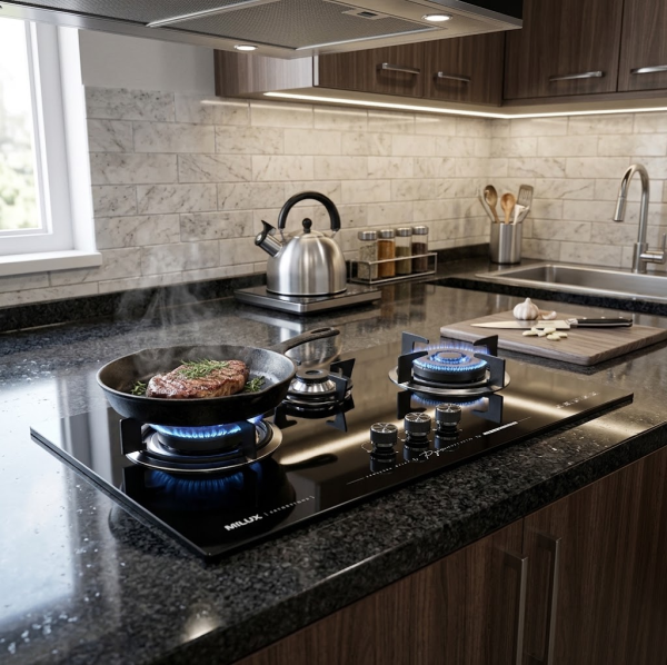 MILUX Triple Burner Built-In Gas Hob MGH-8931 | Wide Cooking Area - Image 2