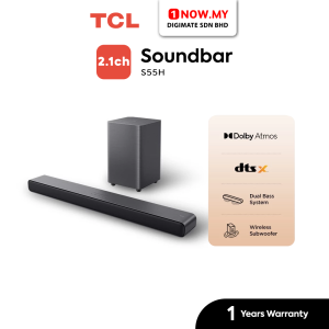 TCL 2.1ch Soundbar Dolby Atmos Super Bass With Wireless Subwoofer S55H