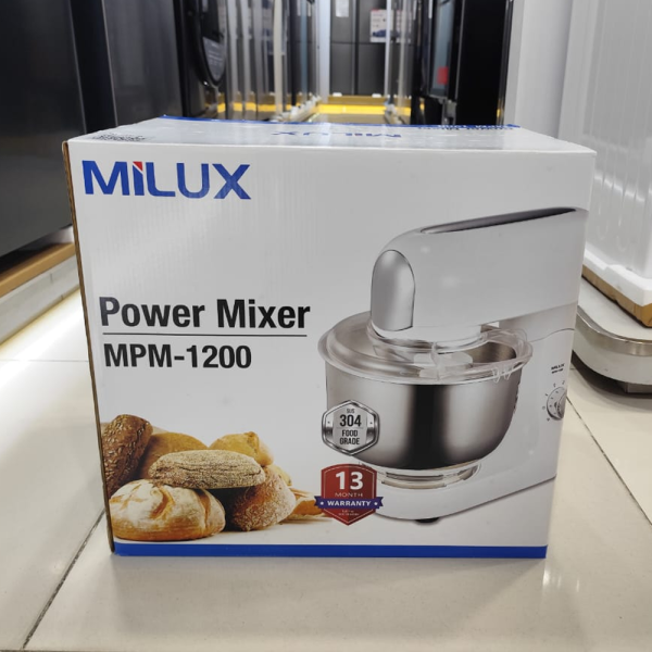 MILUX 6L Power Stand Mixer MPM-1200 | Full Metal Gear System 6-Speed - Image 2
