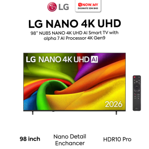 LG 98" NU85 NANO 4K UHD AI Smart TV 144Hz 98NU855BPSB (Pre Order)