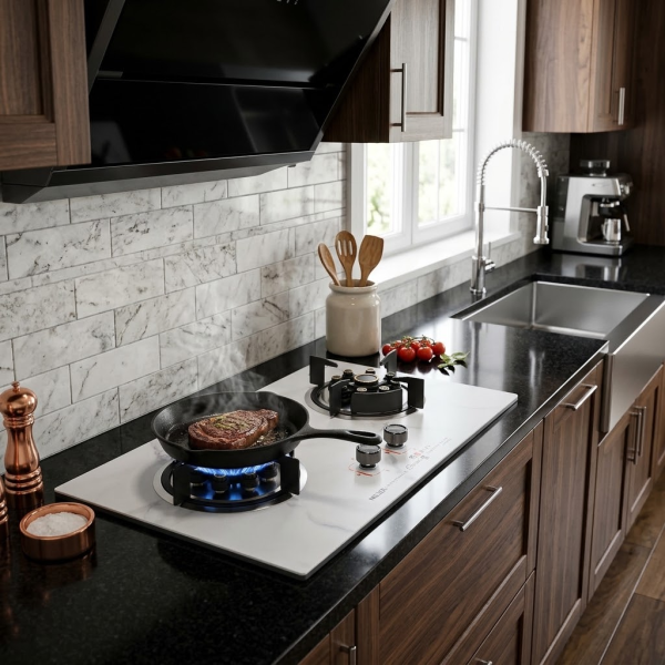 MILUX 2 Burners Esthetique Gas Cooker Hob MGH-C699F (Random Color) | Scratch Stain Heat Resistant - Image 2
