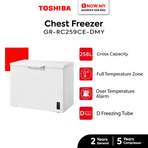 TOSHIBA 258L 2-in-1 Chest Freezer GR-RC259CE-DMY | Refrigerator/Fridge Durable Easy Cleaning