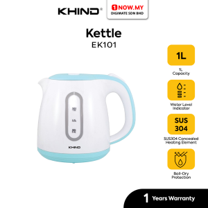 KHIND 1L Electric Jug Kettle EK101 | Boil-Dry Protection