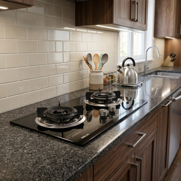 MILUX 2 Burners Gas Hob MGH-F266L | Easy Cleaning Tempered Glass - Image 2