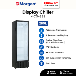 MORGAN 280L Showcase Chiller MCS-339 | Frost Free Double Glass Door