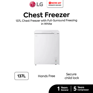 LG 137L Chest Freezer in White GCFB155BQCF | 4 Star Energy Efficient