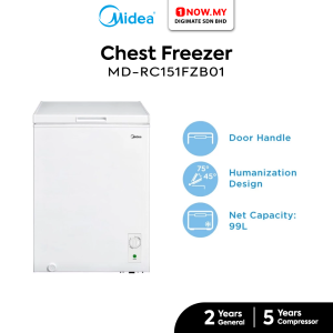 MIDEA 130L Chest Freezer MD-RC151FZB01 | 5 Star Energy Efficient