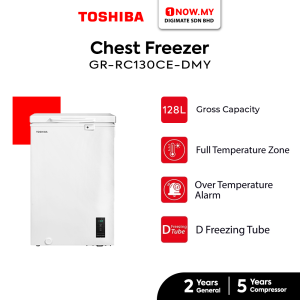 TOSHIBA 128L 2-in-1 Chest Freezer GR-RC130CE-DMY | Refrigerator/Fridge 3 Star Energy Efficient